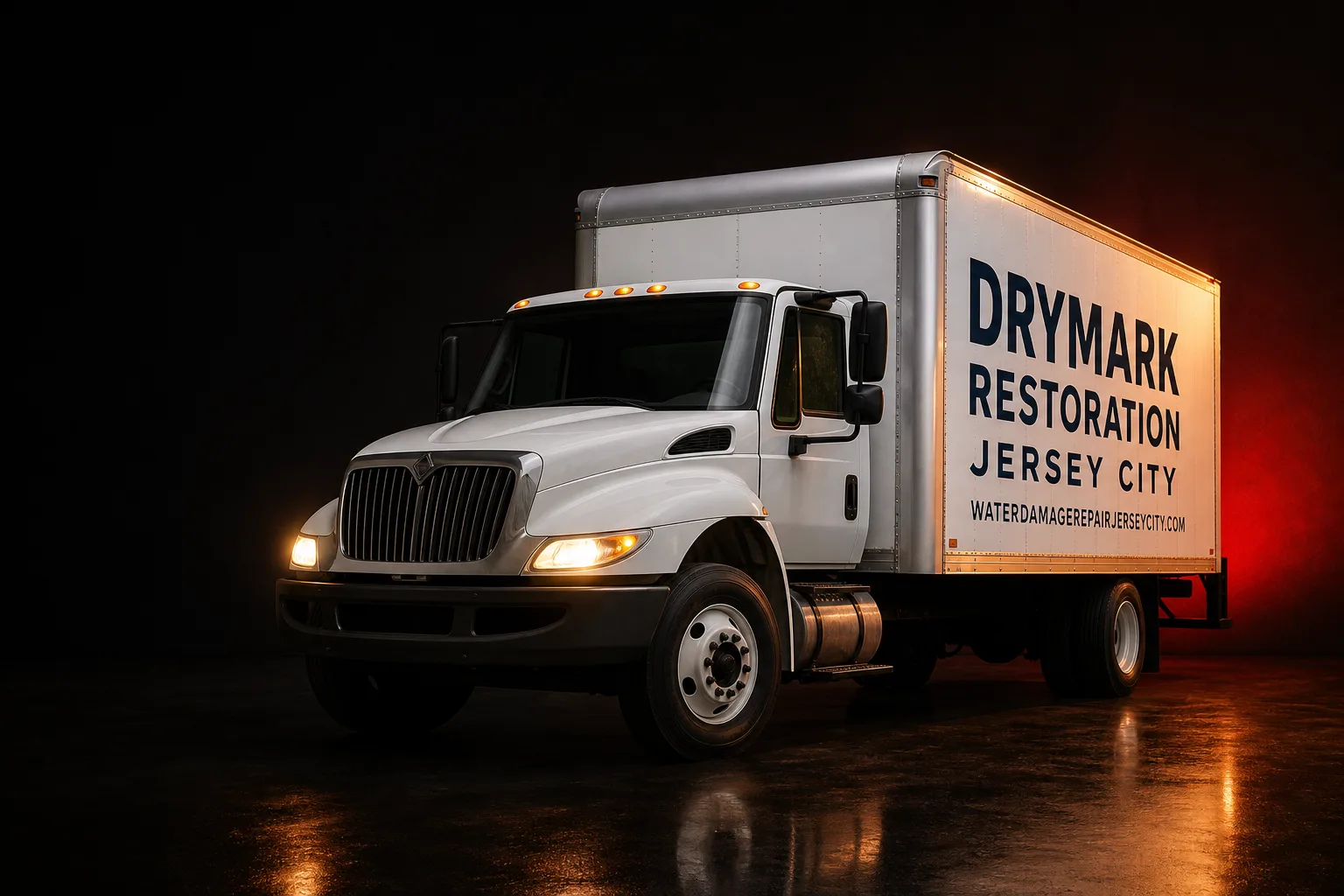 DryMark Restoration Jersey City damage restoration service vehicle and crew in Jersey City, NJ